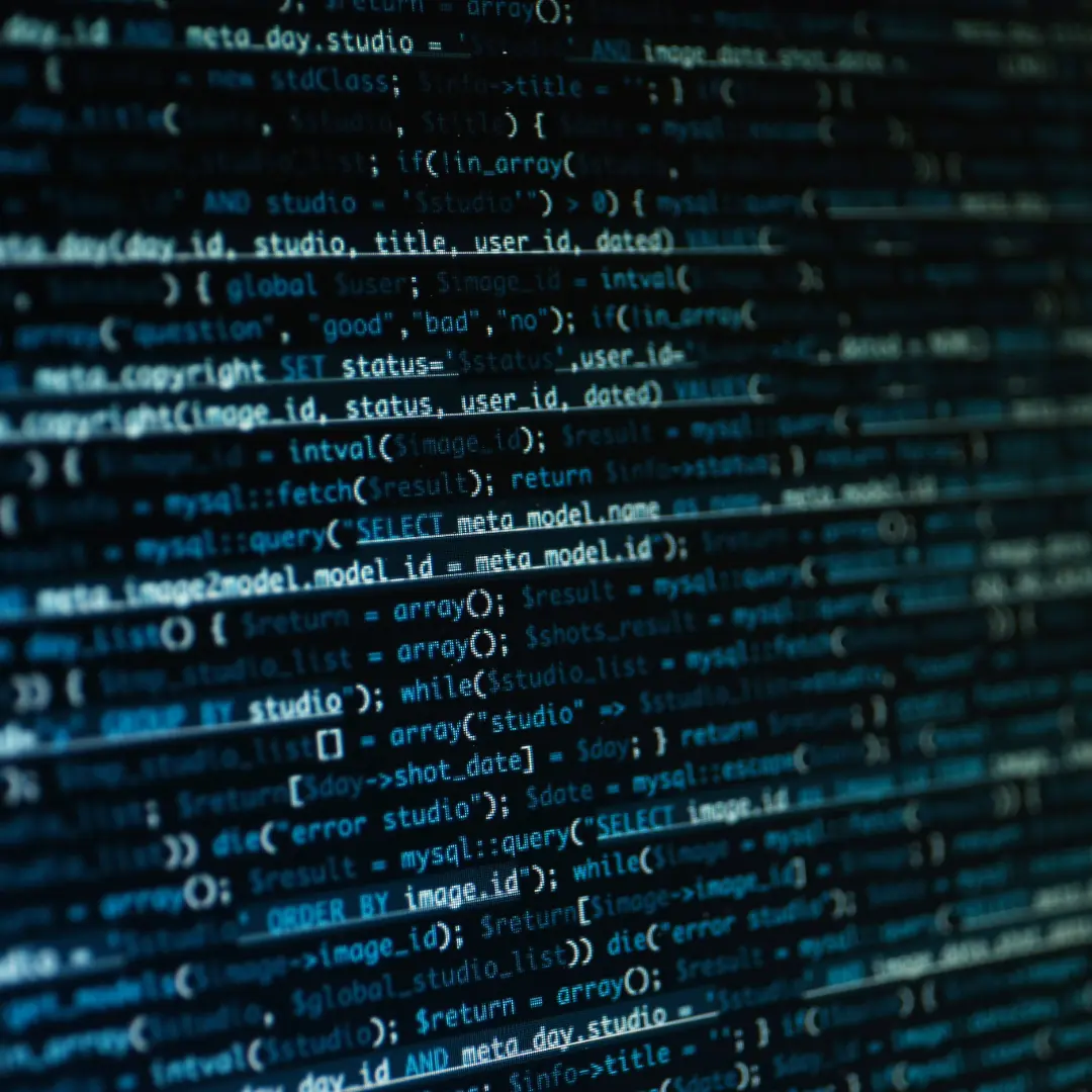 Computer coding on a black computer screen